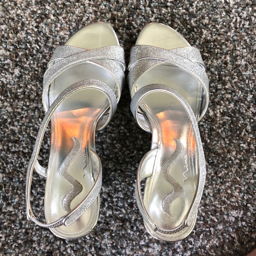 Sparkly Silver Heels